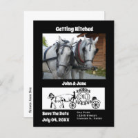 Getting Hitched Horse Wagon Photo Monogram