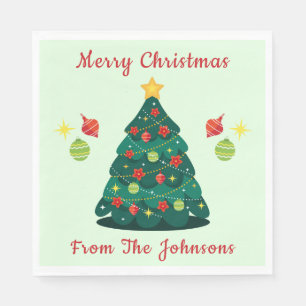 Getting Lit Tree Decorating Christmas Napkin