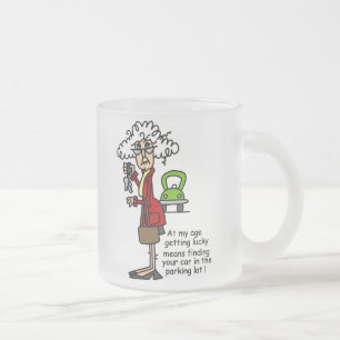 Getting Lucky Humour Frosted Glass Coffee Mug