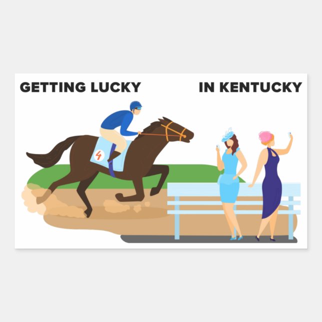 Getting Lucky in Kentucky Rectangular Sticker (Front)