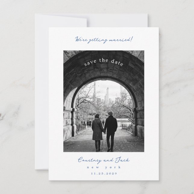 Getting married Blue Save The Date (Front)