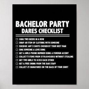 Getting Married Groom Funny Bachelor Checklist Par Poster