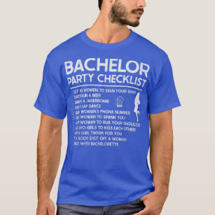 Getting Married Groom Funny Bachelor Checklist Par T-Shirt