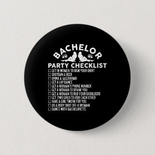 Getting Married Groom Funny Bachelor Party Checkli 6 Cm Round Badge