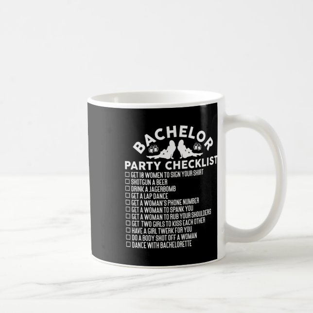 Getting Married Groom Funny Bachelor Party Checkli Coffee Mug (Right)