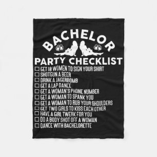 Getting Married Groom Funny Bachelor Party Checkli Fleece Blanket