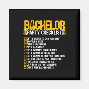 Getting Married Groom Funny Bachelor Party Checkli Magnet