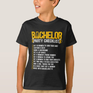 Getting Married Groom Funny Bachelor Party Checkli T-Shirt