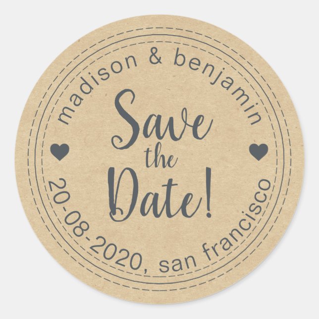 Getting Married Save the Date Kraft Envelope Seal (Front)