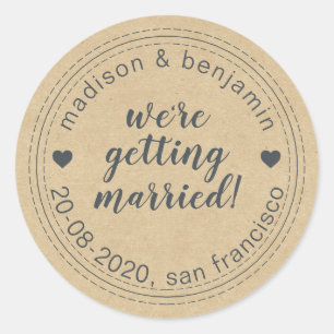 Getting Married Save the Date Kraft Envelope Seal