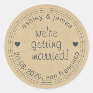 Getting Married Save the Date Kraft Envelope Seal