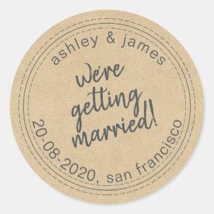 Getting Married Save the Date Kraft Envelope Seal
