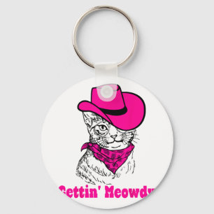 Getting Meowdy Cat Mum Western Cowgirls Bacheloret Key Ring