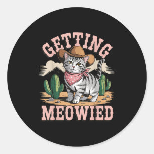 Getting Meowied Bachelorette  Classic Round Sticker