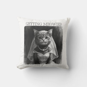 Getting Meowied – Funny Bachelorette Design Cushion