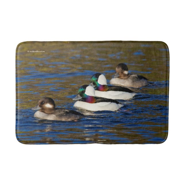 Getting My Ducks in a Row: Four Buffleheads Bath Mat (Front)