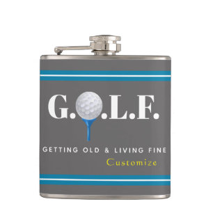 Getting Old and Living Fine Vinyl Wrapped Flask