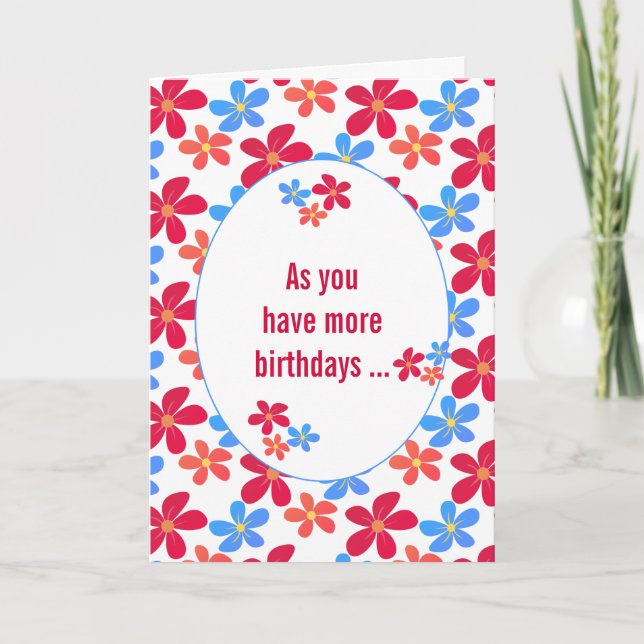 Getting Older Birthday Humour with Fun Daisies Card (Front)