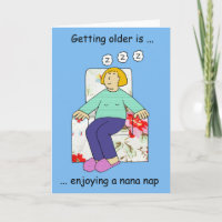 Getting Older Enjoying a Nana Nap Cartoon Lady