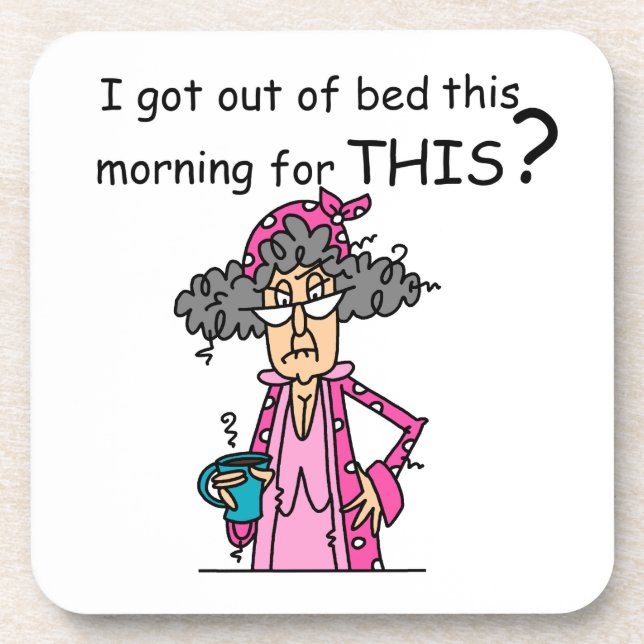 Getting Out of Bed Humour Coaster (Front)