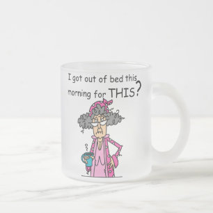 Getting Out of Bed Humour Frosted Glass Coffee Mug
