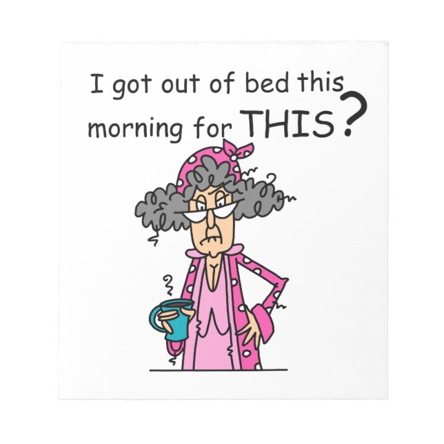 Getting Out of Bed Humour Notepad (Front)