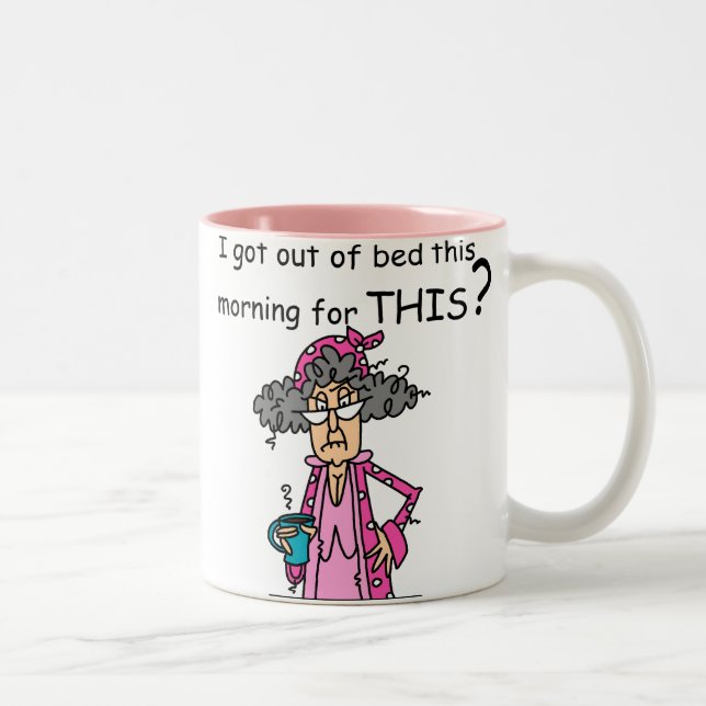 Getting Out of Bed Humour Two-Tone Coffee Mug (Right)