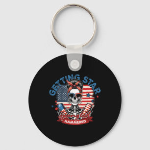 Getting Star Spangled Hammered American Skeleton 4 Key Ring