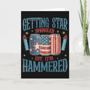 Getting Star Spangled Hammered Vintage 4th Of July Card
