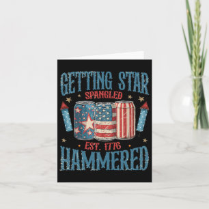 Getting Star Spangled Hammered Vintage 4th Of July Card