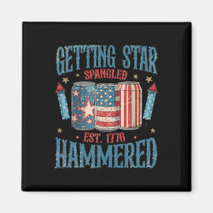 Getting Star Spangled Hammered Vintage 4th Of July Magnet