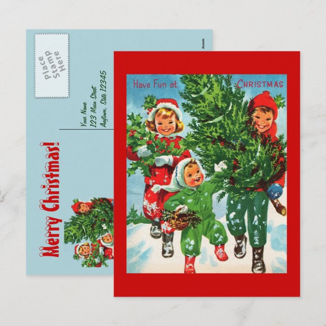 Getting The Christmas Tree Postcard (Front/Back)