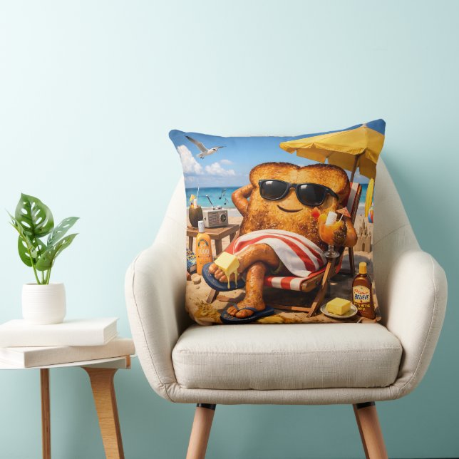 Getting toasted on the beach pillow (Chair)