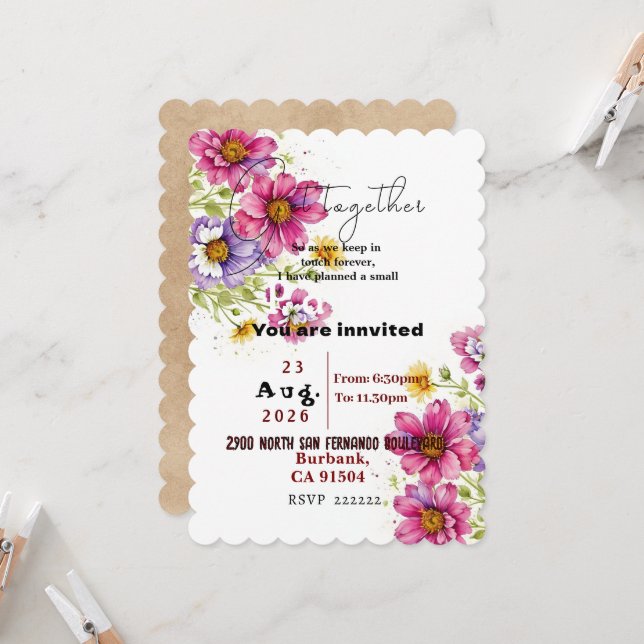 Getting together Invitation (Front/Back In Situ)