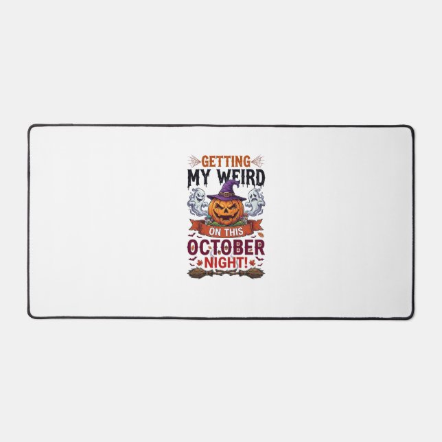 Getting Weird Halloween Pumpkin Ghosts Witch Hat_1 Desk Mat (Front)