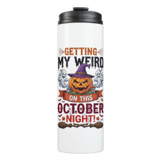 Getting Weird Halloween Pumpkin Ghosts Witch Hat_1 Thermal Tumbler