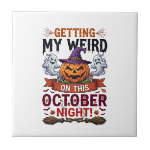 Getting Weird Halloween Pumpkin Ghosts Witch Hat_1 Tile