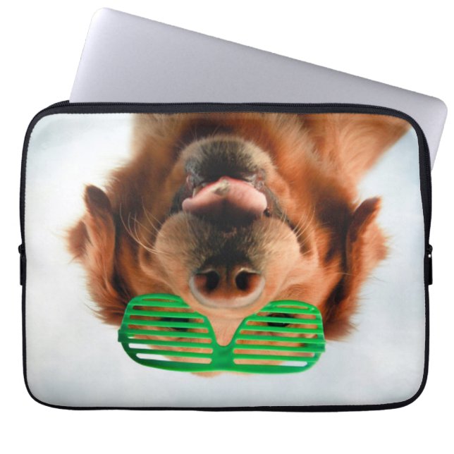 Getty Images | Dog With Glasses Laptop Sleeve (Front)