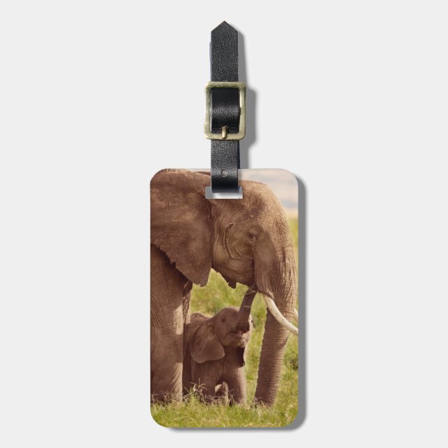 Getty Images | Elephant & Baby Luggage Tag (Front Vertical)