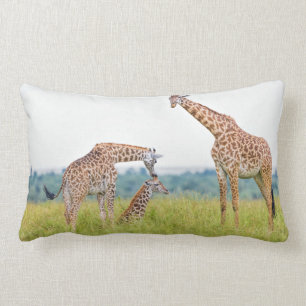 Getty Images Giraffe Family Lumbar Cushion