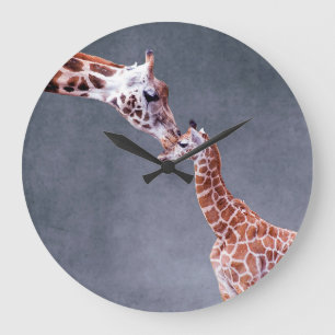 Getty Images   Mother & Baby Giraffe Large Clock