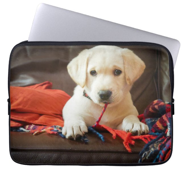 Getty Images | Puppy On A Sofa Laptop Sleeve (Front)