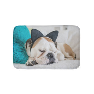 Getty Images Sleepy Dog with Cat Headband Bath Mat