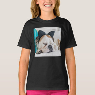 Getty Images Sleepy Dog with Cat Headband T-Shirt
