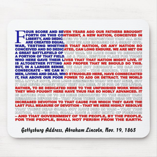 Gettysburg Address Mouse Pad (Front)