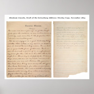 Gettysburg Address Nicolay Copy (1863) Poster