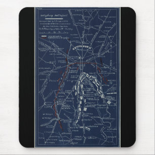 Gettysburg Battlefield Civil War Map (1863) Mouse Pad