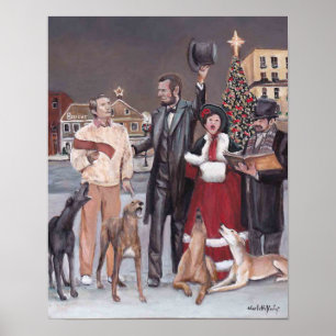 Gettysburg Christmas II Greyhound Dog Art Print