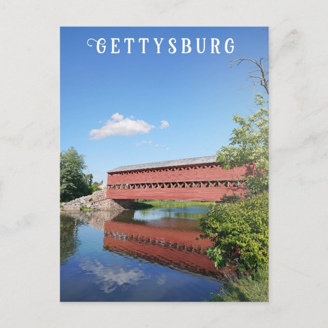 Gettysburg Pennsylvania Covered Bridge Travel Postcard (Front)