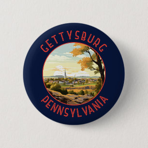 Gettysburg Pennsylvania Retro Distressed Circle 6 Cm Round Badge
